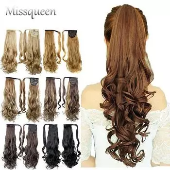 Длинные прямые заколки на заколке для наращивания волос «конский хвост» Синтетические накладные волосы «конский хвост» M2-30