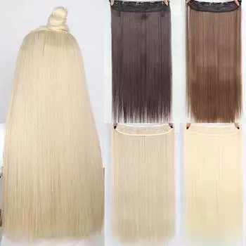 Длинные прямые женщины в наращивании волос Синтетический прическа Термостойкость