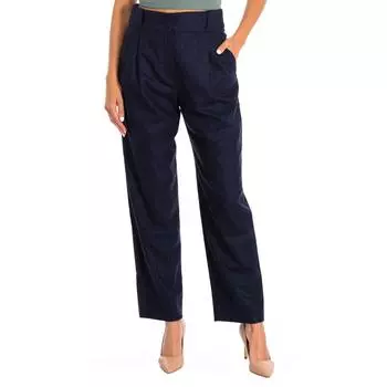 Длинные расклешенные брюки с прямым подолом 1NP20T1M009 женщина 40-IT синий