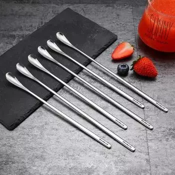 Длинные ручки кофейные ложки Ложка для размешивания Ложки из нержавеющей стали 304 Ложки для мороженого Ложка для размешивания Коктейльная ложка Барные инструменты 1 PCS