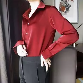 Длинные рукава атласной рубашки женские дизайнерские Sense Niche весна-лето солнцезащитный универсальный драпированный ретро рубашка в стиле Гонконга XS белый