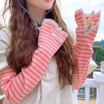 Длинные рукава Ice Silk Защита от солнца Летние солнцезащитные рукава Солнцезащитные тонкие длинные перчатки Летние чёрный