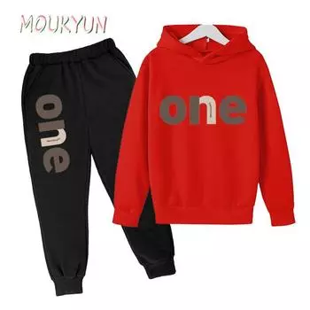 Длинные рукава толстовки + брюки спортивный костюм 7 цветов 100-160 дети мальчики девочки повседневная модная одежда 100 белый