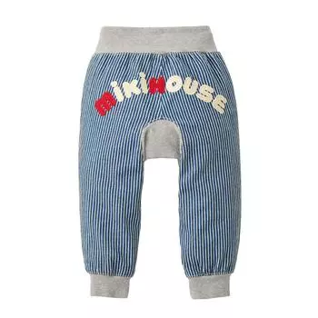 Длинные Сделано в Baby Navy x White [MIKI HOUSE] Брюки, Штаны, Штаны, Логотип, Эластичный, Япония, Мальчики, Девочки, Младенцы, Дети, Детская одежда, Одежда,
