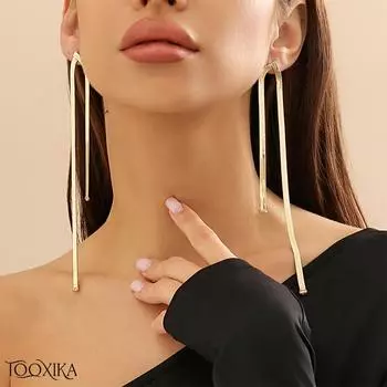 Длинные серьги-цепочки Tooxika Royal Sister из змеиной кости, индивидуальные длинные серьги с кисточками