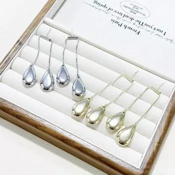 Длинные серьги-гвоздики из сплава с каплями воды и кисточками, простые серьги-гвоздики с эффектом холодного ветра