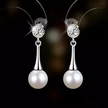 Длинные серьги-гвоздики с жемчугом, женские, из стерлингового серебра S925, с бриллиантами, Temperament Entry Lux, французские аксессуары высшего качества 925