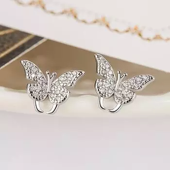 Длинные серьги-гвоздики в виде бабочки, простые трендовые украшения для ушей, легкий роскошный модный женский дизайн