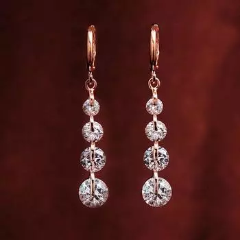 Длинные серьги Ювелирные изделия Ювелирные изделия Имитация циркона Пандент Серьги Серьги Ювелирные изделия 7mm*45mm белый