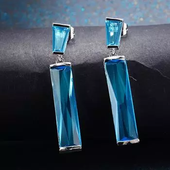 Длинные серьги-капли для женщин, зеленые прямоугольные серьги с фианитами и кристаллами, висячие серьги, модные свадебные украшения для помолвки фиолетовый