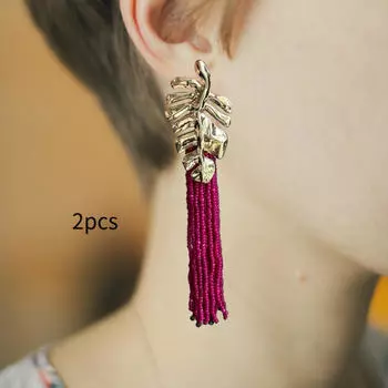 Длинные серьги-капли с кисточками и бусинами в стиле бохо для женщин, подарок на день рождения