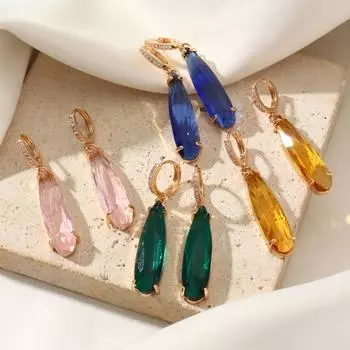 Длинные серьги-капли в форме капли для женщин 2025 года, новые модные серьги для свадебной вечеринки, ювелирные изделия, аксессуары, подарки розовый