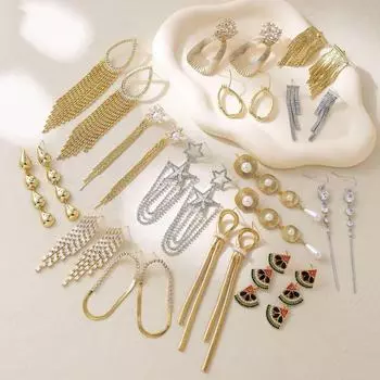 «Длинные серьги-кисточки из высококачественного циркония в стиле ретро в Европе и Америке» TE01703