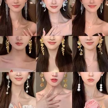 Длинные серьги-кисточки с бабочками и цветами, серьги-кисточки с нишевыми индивидуальными серьгами, модные преувеличенные серьги