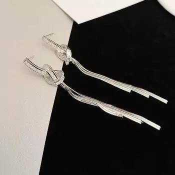 Длинные серьги-кисточки с цирконами, блестящие серьги-подвески с цирконами для вечеринки для женщин серебряный