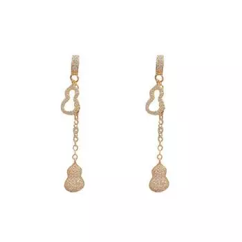 Длинные серьги-кисточки в форме тыквы с микровставками для женщин, модный темперамент, высококачественные и универсальные серьги, демонстрирующие стройность