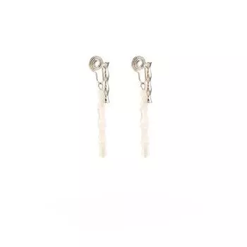 Длинные серьги-клипсы из белого бамбука, элегантные зажимы для ушей в виде москитной спирали без отверстий для ушей