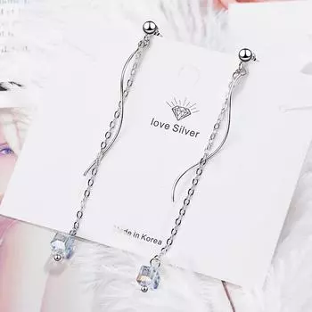 Длинные серьги квадратные сверкающие темпераментные простые женские серьги аксессуары для вечеринок модные украшения