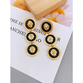 Длинные серьги-подвески с головой льва из цинкового сплава для женщин, повседневные ювелирные серьги для женщин