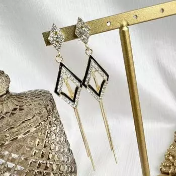 Длинные серьги с бахромой Temperament, женские корейские антиаллергенные тонкие серьги 925 пробы