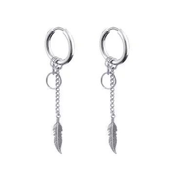 Длинные серьги с бахромой в виде листьев для женщин и мужчин, серьги-оборки в виде листьев премиум-класса, 1 пара белый