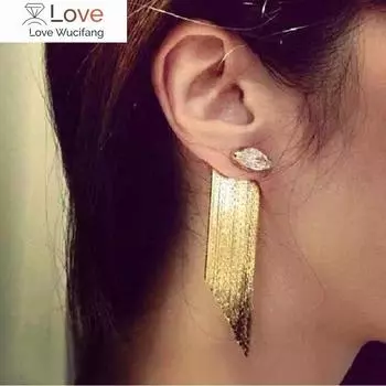 Длинные серьги с кисточками для женщин, бижутерия, модные вечерние украшения, оптовая продажа, золотой цвет, милый подарок