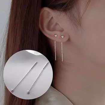 Длинные серьги с кисточками и круглым сердечком, корейские висячие женские серьги золотой