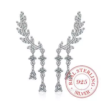 Длинные серьги с кисточками из стерлингового серебра 925 пробы с подвесками из циркония, модные серьги-гвоздики для женщин и девочек, ювелирные изделия класса люкс