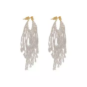 Длинные серьги с кисточками — модные, изысканные, индивидуальные, трендовые и женственные One Size