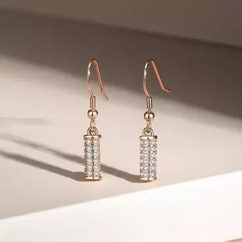 Длинные серьги с микро-инкрустацией цирконием, женские легкие роскошные ретро-крючки, летние темпераментные пригородные цилиндрические серьги
