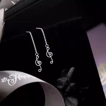 Длинные серьги с музыкальными нотами для женщин. Новый стиль. Модный, классный, милый и литературный. Универсальный.