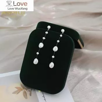 Длинные серьги с натуральным барочным жемчугом из стерлингового серебра 925 пробы, свадебные украшения для женщин 7CM белый