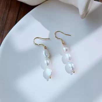 Длинные серьги с натуральным жемчугом барокко для женщин, серый пресноводный жемчуг, серьги ручной работы из стерлингового серебра 925 пробы, подарок на вечеринку