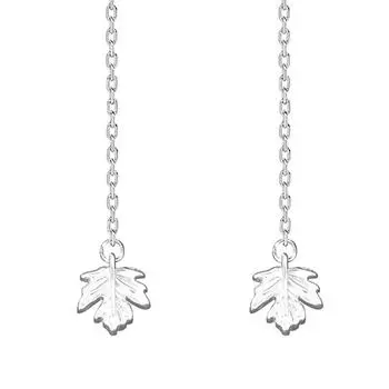 Длинные серьги в виде кленовых листьев, японские и корейские, маленькие, свежие и простые, серьги Ins Mori Sweet Temperament с бахромой в виде листьев дерева, оптовая продажа Copper