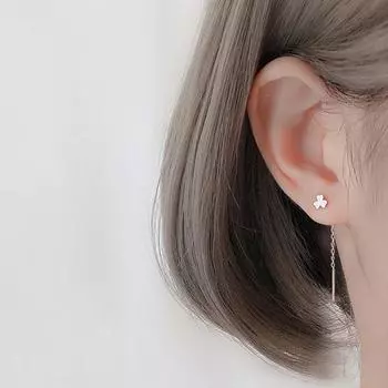 Длинные серьги женские Ins Temperament от Clover Earline, простые и маленькие серьги-цветы серебряный