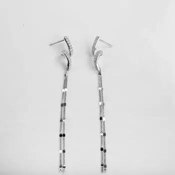 Длинные тонкие серьги с кисточками для женщин, модный темперамент, новые трендовые универсальные серьги