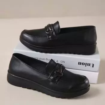 Длинные туфли водонепроницаемые рабочие туфли кухонные женские повседневные кожаные туфли из натуральной кожи мягкая подошва нескользящая женская обувь для мам 35