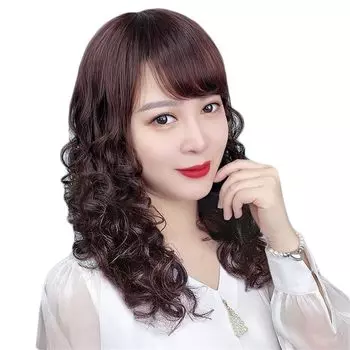 Длинные вьющиеся Полные Полные вьющиеся Длинные волосы Длинные волосы Полные Маленькие модные парики для лица, вьющиеся, волосы, парик, взрослые, парик, полудлинные, волосы, парик, челка, парик, эффект, темно-коричневого