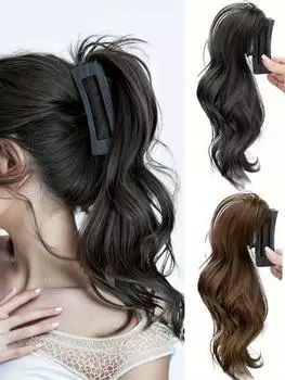 Длинные вьющиеся волнистые синтетические наращивания хвоста в стиле зажима Элегантная и естественная форма, подходящая для ежедневного использования 12inch