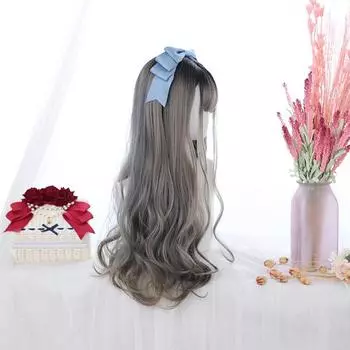 Длинные вьющиеся волнистые синтетические парики Bybrana для женщин, повседневные вечерние парики для косплея с челкой, термостойкий парик 60cm
