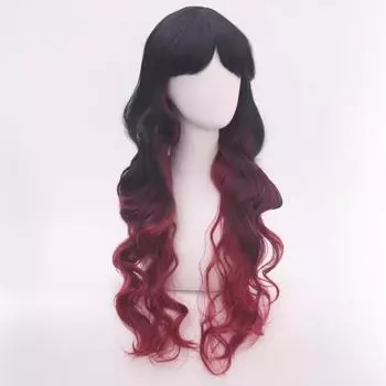 Длинные вьющиеся волосы, постепенное изменение прически, парик, многоцветный цвет, волосы, женские средние и длинные головные уборы