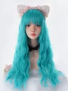 Длинные вьющиеся волосы с зеленой лентой в стиле Лолита 28inch