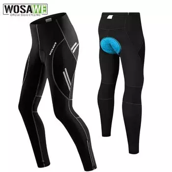 Длинные велосипедные брюки WOSAWE MTB для езды на шоссейном велосипеде, мужские брюки для гонок с гелевой подкладкой M чёрный