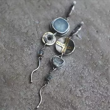 Длинные висячие серьги для женщин, индийские этнические крестообразные металлические винтажные серьги, ювелирные изделия, новинка 2023 года