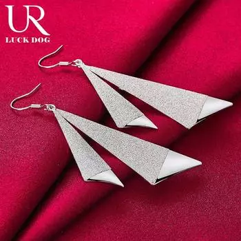 Длинные висячие серьги из стерлингового серебра 925 пробы, модные свадебные украшения 7.90*1.90cm