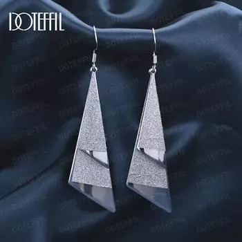 Длинные висячие серьги из стерлингового серебра 925 пробы, модные свадебные украшения 7.90*1.90cm