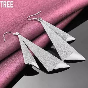 Длинные висячие серьги из стерлингового серебра 925 пробы, модные свадебные украшения 7.90*1.90cm