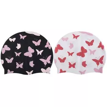 Длинные волосы силиконовая шапочка для плавания с принтом животных шапочка для плавания шапочка для плавания водные виды спорта чёрный