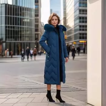 длинные выше колена куртки на хлопковой подкладке для женщин среднего возраста и пожилых женщин утолщенные куртки на хлопковой подкладке для женщин среднего возраста XL чёрный