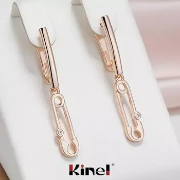 Длинные женские серьги Kienl скрепки для бумаг, ювелирные изделия цвета розового золота розового золота